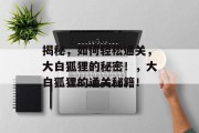 揭秘,如何轻松通关,大白狐狸的秘密!,大白狐狸的通关秘籍! 揭秘,如何轻松通关,大白狐狸的秘密!,大白狐狸的通关秘籍!