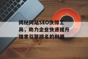 揭秘网站SEO快排工具，助力企业快速提升搜索引擎排名的利器