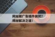 网站被广告插件困扰？揭秘解决之道！