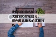 沈阳SEO排名优化，沈阳SEO排名优化，提升网站排名的实用技巧