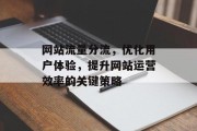 网站流量分流，优化用户体验，提升网站运营效率的关键策略