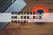 如何通关忍者兔第二关攻略，忍者兔，第二关攻略大公开！
