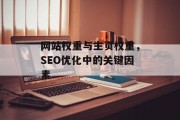 网站权重与主页权重，SEO优化中的关键因素