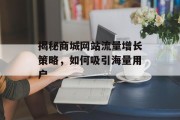 揭秘商城网站流量增长策略,如何吸引海量用户 揭秘商城网站流量增长策略,如何吸引海量用户
