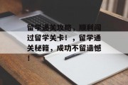 留学通关攻略，顺利闯过留学关卡！，留学通关秘籍，成功不留遗憾！