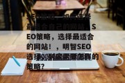 SEO策略，如何选择最适合自己的网站，SEO策略，选择最适合的网站！，明智SEO选择，到底需要怎样的策略？