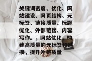 关键词密度、优化、网站建设、网页结构、元标签、链接质量、标题优化、外部链接、内容写作。，网站优化，构建高质量的元标签和链接，提升外链质量
