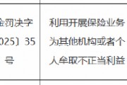 因利用开展保险业务为其他机构或者个人牟取不正当利益 人保财险上海市奉贤支公司时任负责人被罚