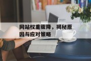 网站权重骤降，揭秘原因与应对策略