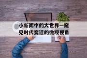 小新闻中的大世界—窥见时代变迁的微观视角