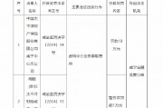 太保产险咸宁中心支公司被罚10万元：因虚构中介业务套取费用