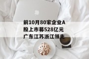 前10月80家企业A股上市募528亿元 广东江苏浙江领先