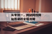 从零到一，揭秘网校网站搭建的全程攻略