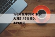 1药网盘中异动 股价大涨5.45%报0.449美元