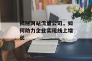 揭秘网站流量公司，如何助力企业实现线上增长