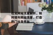 社交网站流量解析，如何提升网站流量，打造热门社交平台