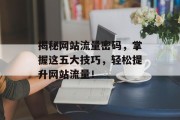 揭秘网站流量密码，掌握这五大技巧，轻松提升网站流量！