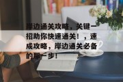 岸边通关攻略，关键一招助你快速通关！，速成攻略，岸边通关必备的那一步！