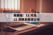 美联储：11 月及 12 月降息概率公布