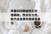 丰都SEO网站优化价格揭秘，性价比之选，助力企业提升网络竞争力