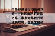 半条命黑色行动通关攻略——破解难题的智囊之路，半条命黑色行动通关攻略，智囊之路破解难题