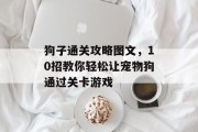 狗子通关攻略图文，10招教你轻松让宠物狗通过关卡游戏