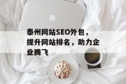 泰州网站SEO外包，提升网站排名，助力企业腾飞