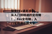 探索FEx通关攻略，从入门到精通的全攻略！，Fex全攻略，入门至精通攻略大全