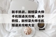 新手挑战,新桥梁大师手机版通关攻略,新手教程,新桥梁大师手机版通关攻略大全