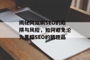 揭秘网站刷SEO的陷阱与风险，如何避免沦为黑帽SEO的牺牲品