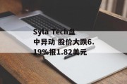 Syla Tech盘中异动 股价大跌6.19%报1.82美元