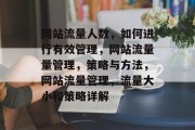 网站流量人数,如何进行有效管理,网站流量量管理,策略与方法,网站流量管理,流量大小和策略详解 网站流量人数,如何进行有效管理,网站流量量管理,策略与方法,网站流量管理,流量大小和策略详解