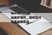 WordPress网站维护插件，轻松应对日常运维挑战