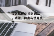 深入解析OI排名网站，功能、特点与使用技巧