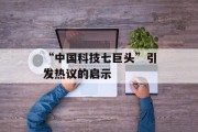 “中国科技七巨头”引发热议的启示