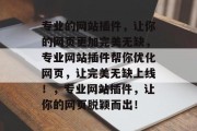专业的网站插件，让你的网页更加完美无缺，专业网站插件帮你优化网页，让完美无缺上线！，专业网站插件，让你的网页脱颖而出！