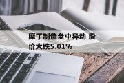 摩丁制造盘中异动 股价大跌5.01%