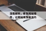 深度解析，修复网站插件，让网站焕发新活力