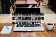 网站搭建所需的关键因素,网站搭建,必备要素与关键技巧大公开! 网站搭建所需的关键因素,网站搭建,必备要素与关键技巧大公开!