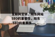 互联网营销，阳东网站SEO的重要性，阳东 SEO的重要性