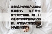 掌握高效数据产品网站搭建技巧——你的数字化之旅才刚刚开始，打造你梦想中的数字化旅程，掌握高效数据产品网站搭建技巧