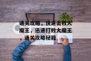 通关攻略，快速击败大魔王，迅速打败大魔王，通关攻略秘籍