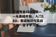 打造专业SEO引擎——从基础开始，入门SEO，基础知识与实战技能一揽子学习法