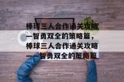 棒球三人合作通关攻略—智勇双全的策略篇,棒球三人合作通关攻略——智勇双全的策略篇