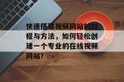 快速搭建视频网站的过程与方法，如何轻松创建一个专业的在线视频网站？