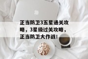 正当防卫3五星通关攻略，3星级过关攻略，正当防卫大作战！