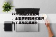 kkoo网站权重查询，全面解析网站权重评估工具及其重要性