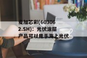 麦加芯彩(603062.SH)：光伏涂层产品可以用于海上光伏