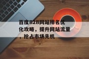 百度B2B网站排名优化攻略，提升网站流量，抢占市场先机