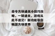 命令方块通关小技巧攻略,一键通关,游戏从此不迷茫!新功能带你畅游方块世界